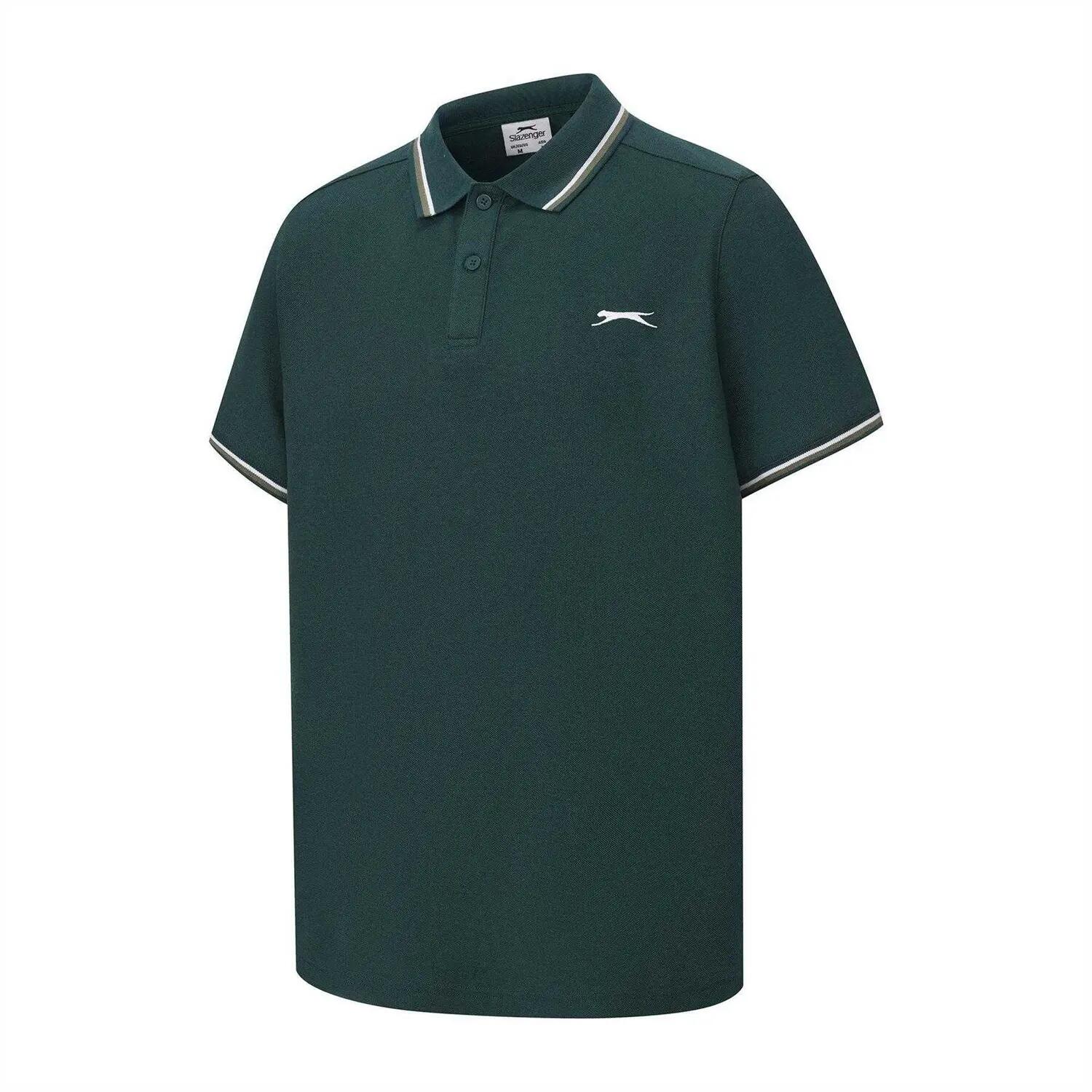 Polo Motif/style Rayure Contrastée Sur Bord Homme (Vert Clair) 3/4