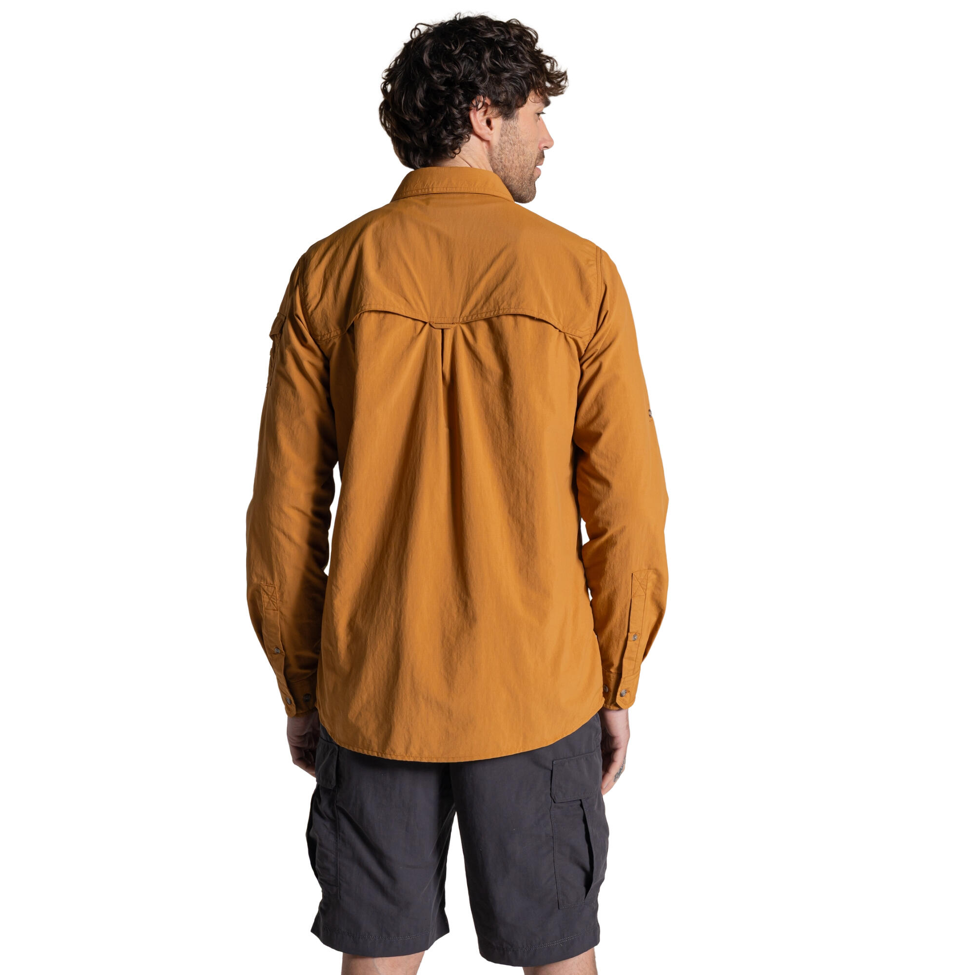 Chemise Unie Manches Longues ADVENTURE Homme (Marron Orange) 3/5