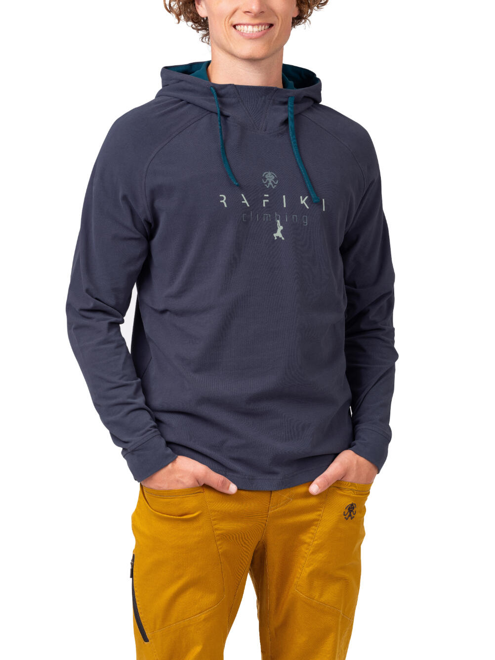 Felpa con cappuccio da uomo in cotone, con cappuccio regolabile e logo Rafiki 4/7