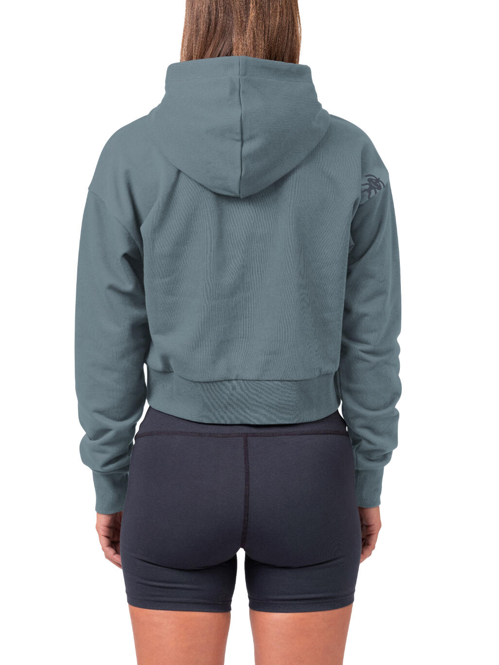 Sudadera orgánica de mujer con capucha ajustable RAFIKI gris 4/4