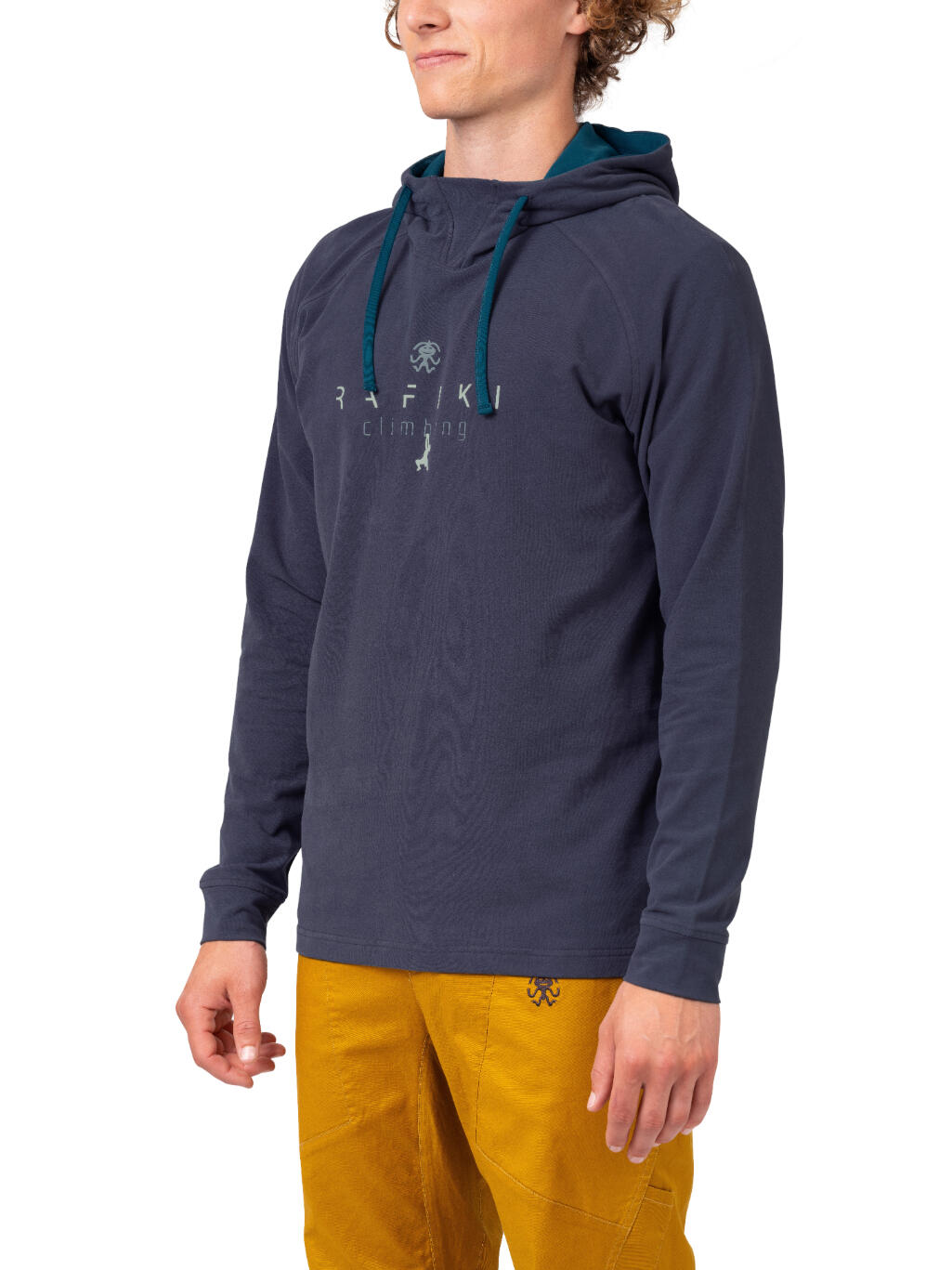 Felpa con cappuccio da uomo in cotone, con cappuccio regolabile e logo Rafiki 3/7