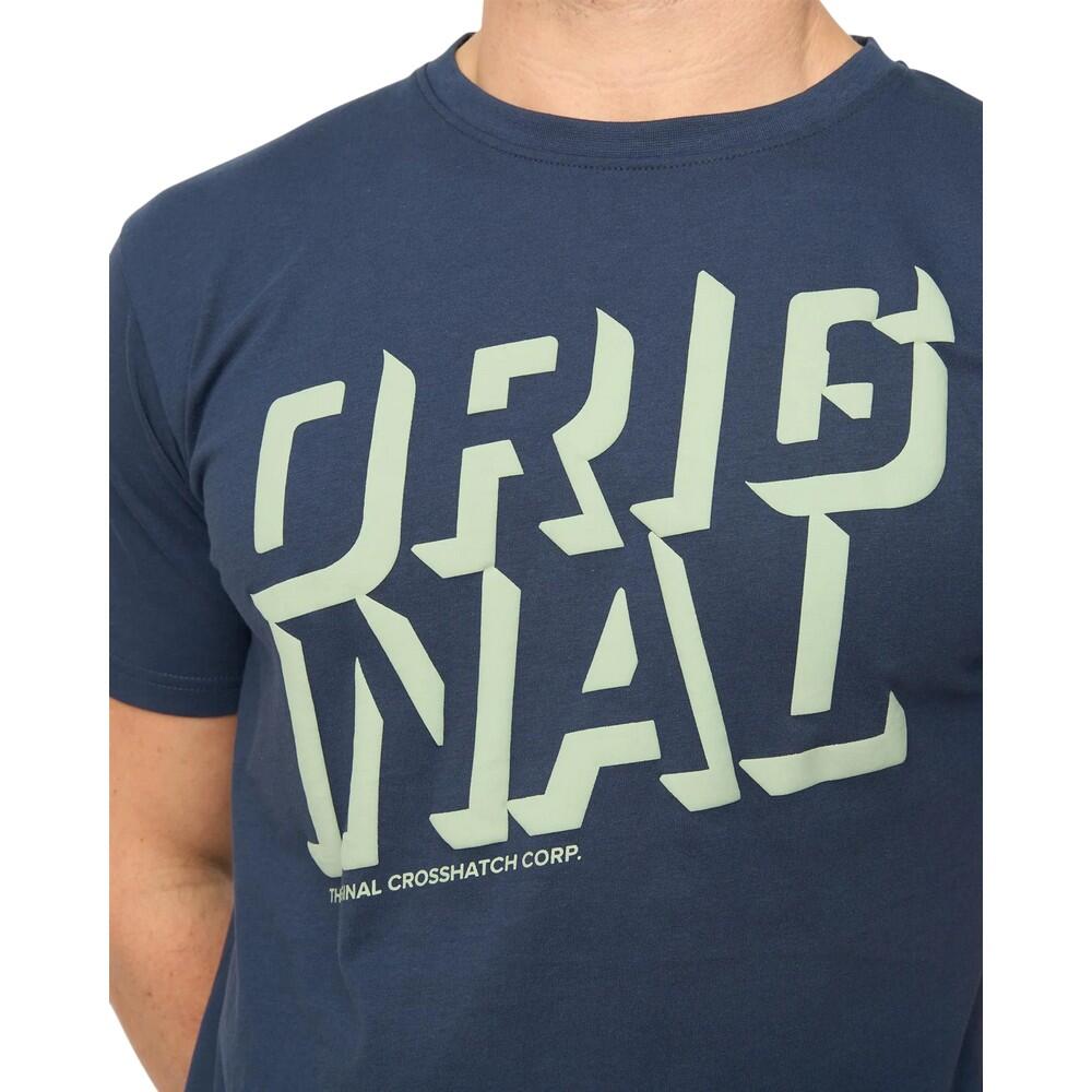 Maglietta Cotone Uomo Crosshatch Protrax Blu Navy 4/4