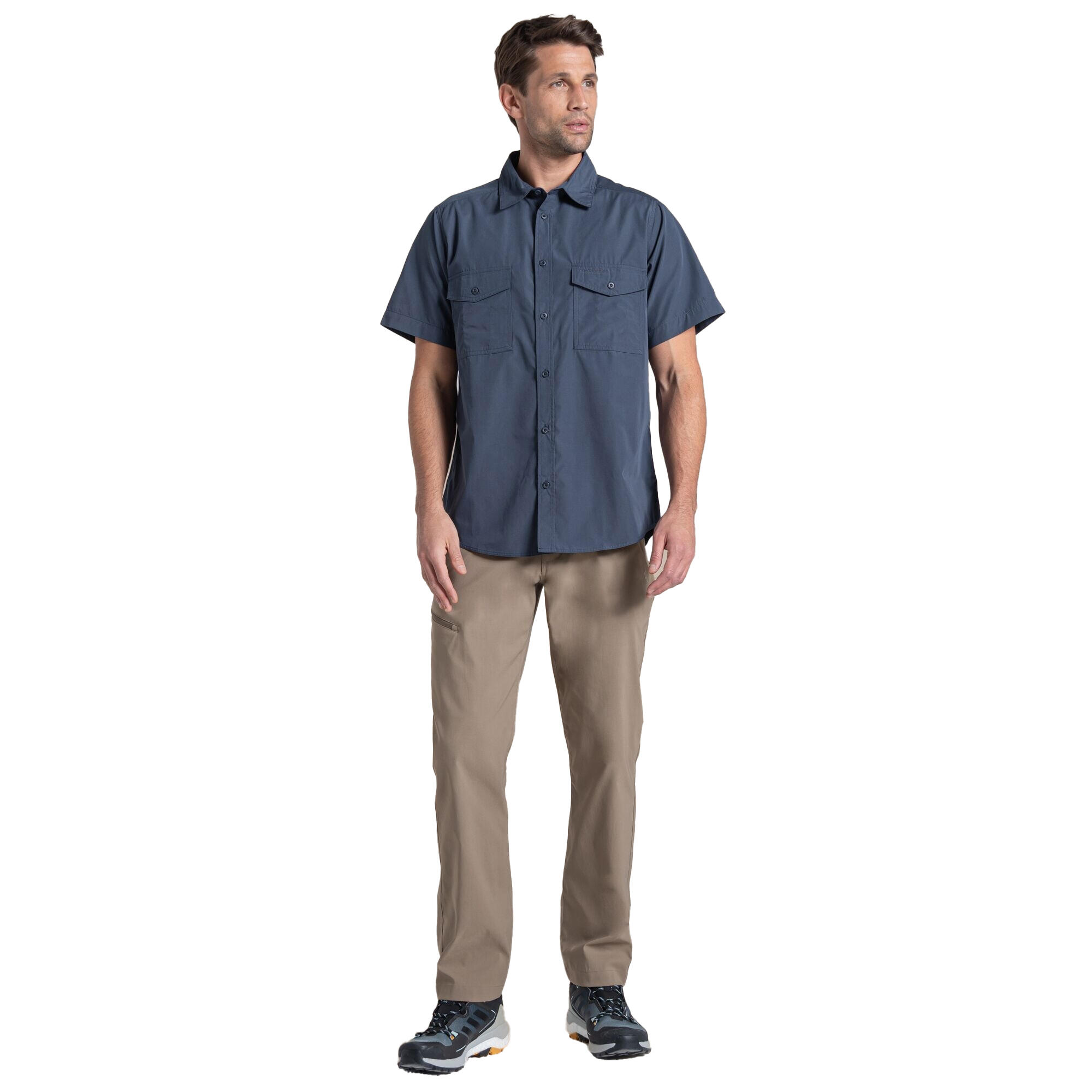 Chemise Unie Manches Courtes KIWI Homme (Bleu Sombre) 4/5