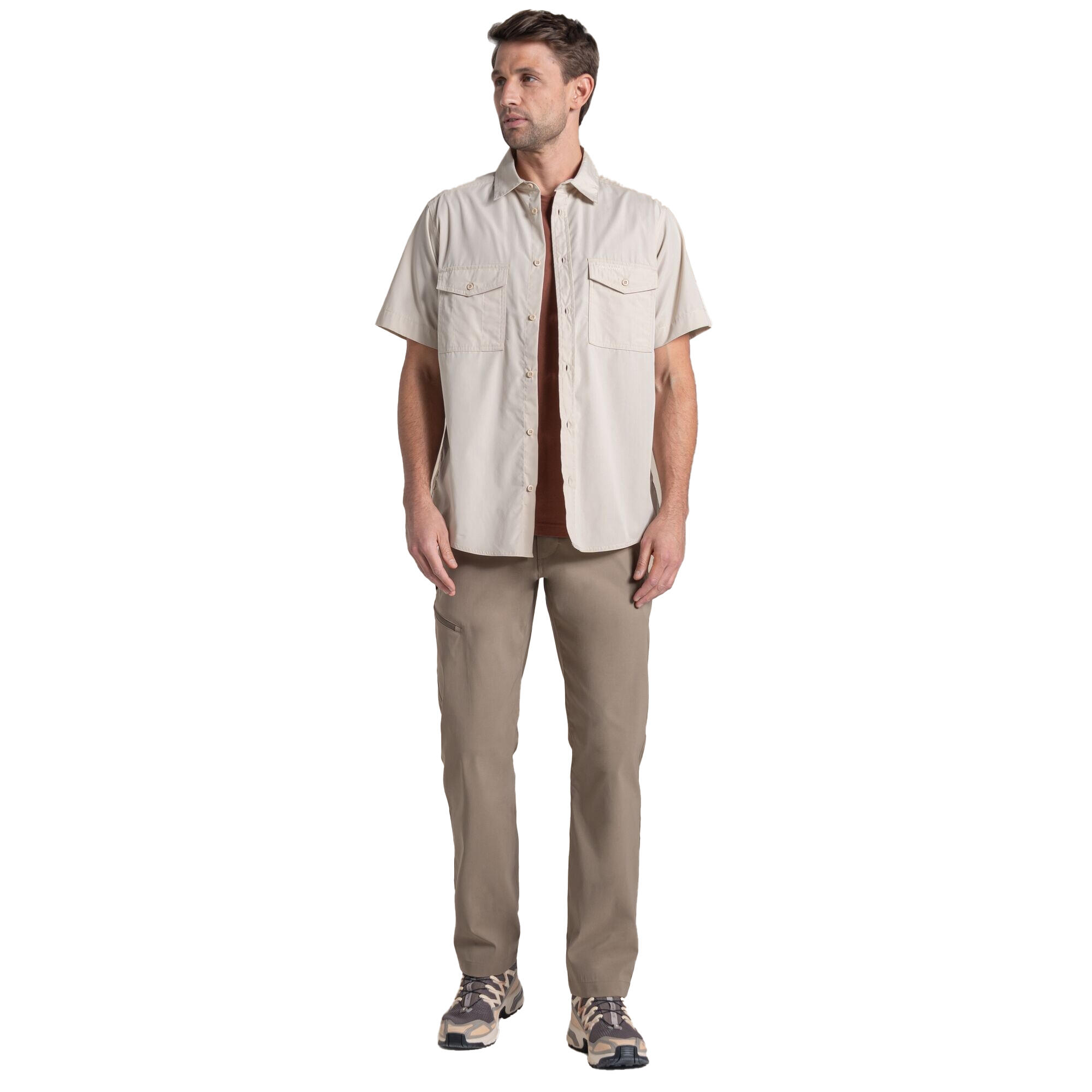 Chemise Unie Manches Courtes KIWI Homme (Blanc Cassé) 4/5