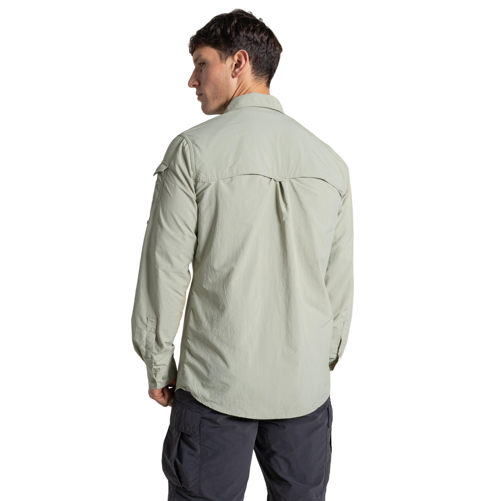 Chemise Unie Manches Longues ADVENTURE Homme (Beige Gris) 3/5