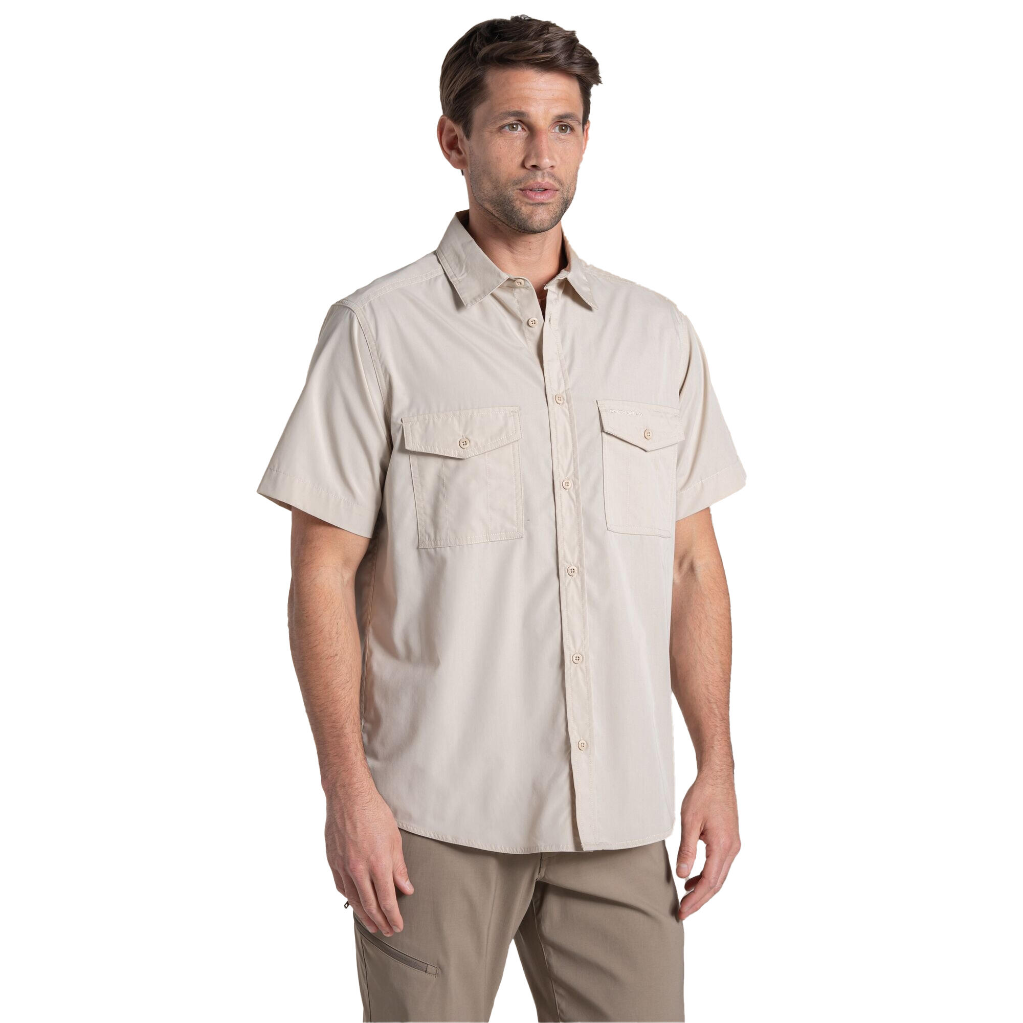 Chemise Unie Manches Courtes KIWI Homme (Blanc Cassé) 2/5