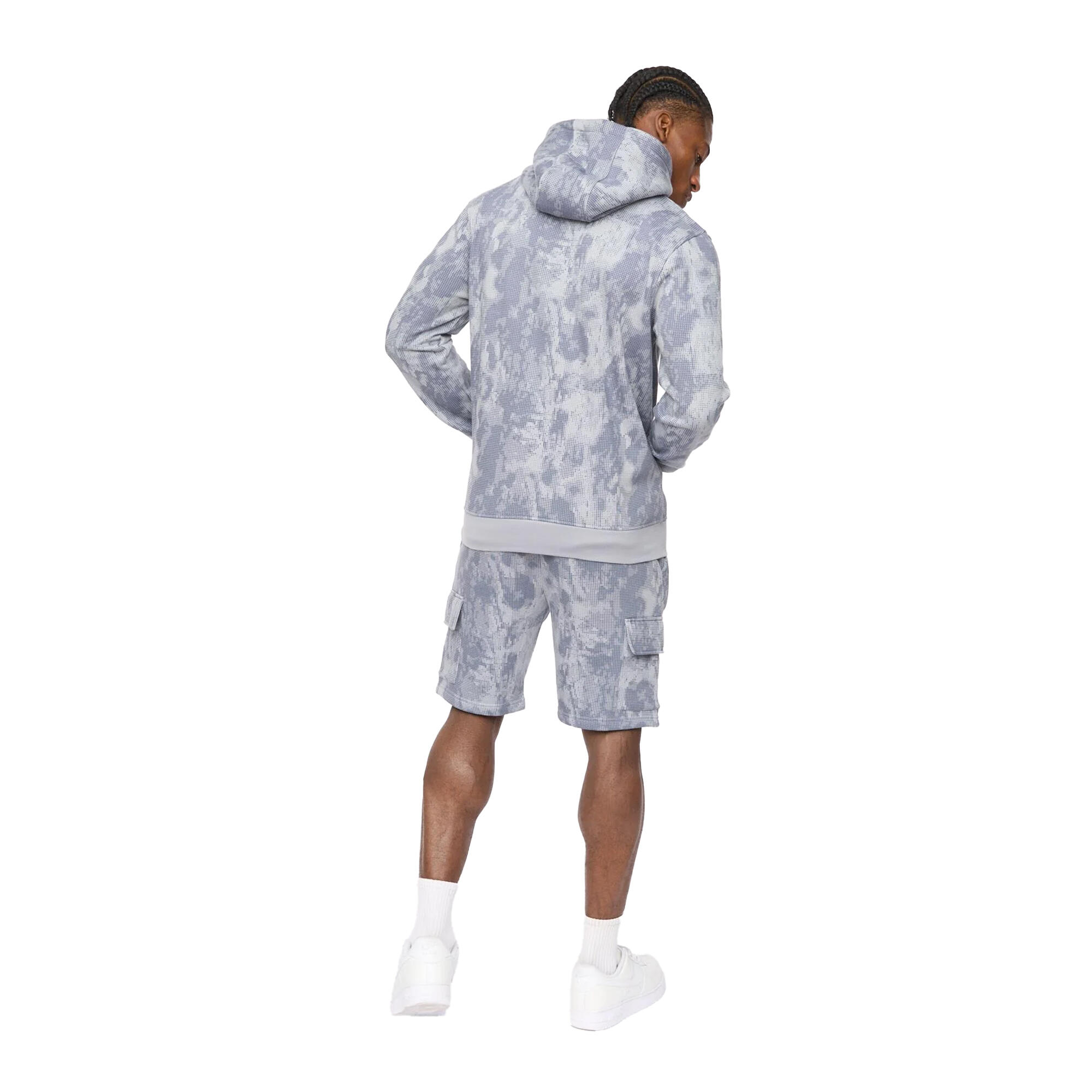 Felpa Con Cappuccio Uomo Crosshatch Bardon Grigio Blu 3/4