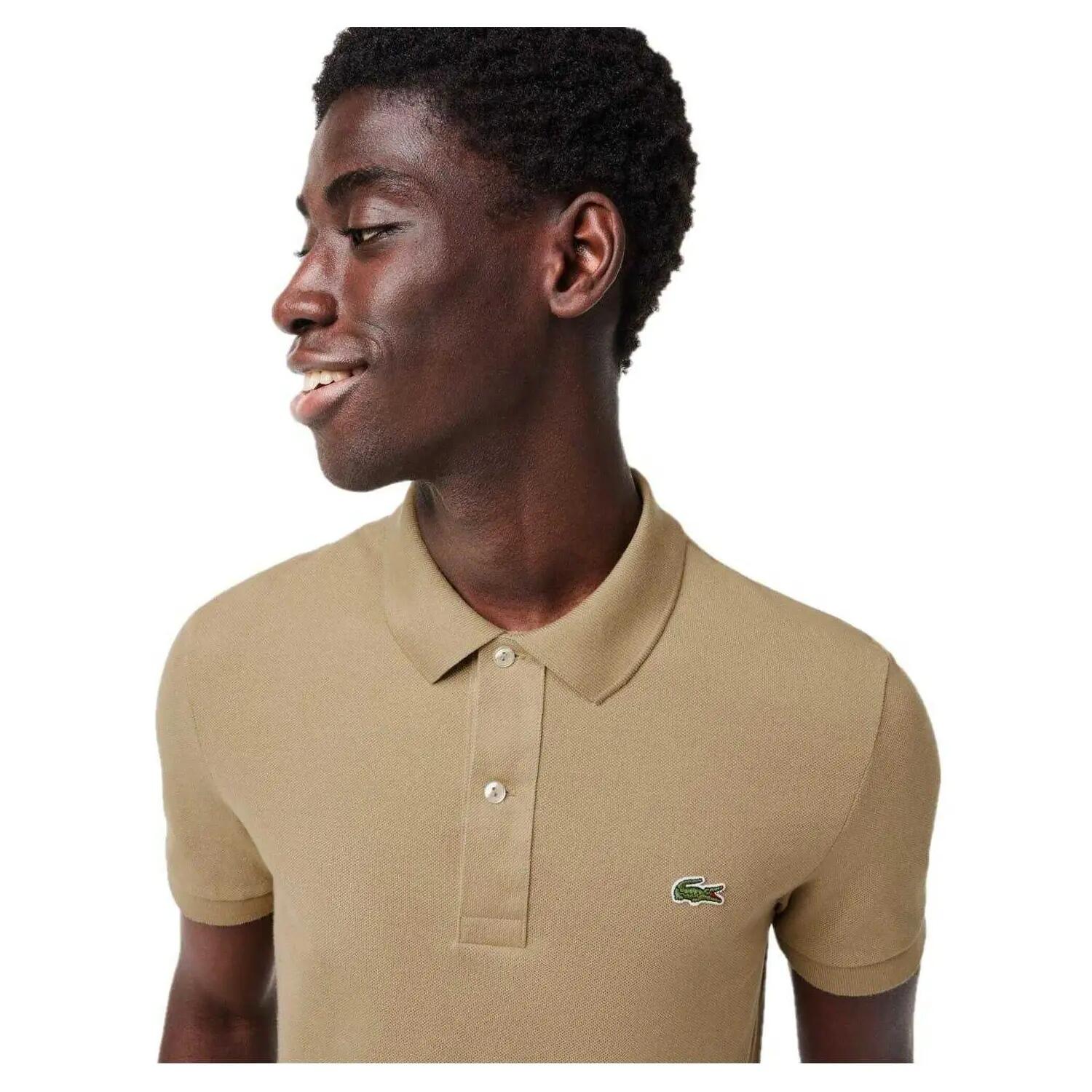 Mens Embroidered Logo Polo Shirt (Tan) 3/3
