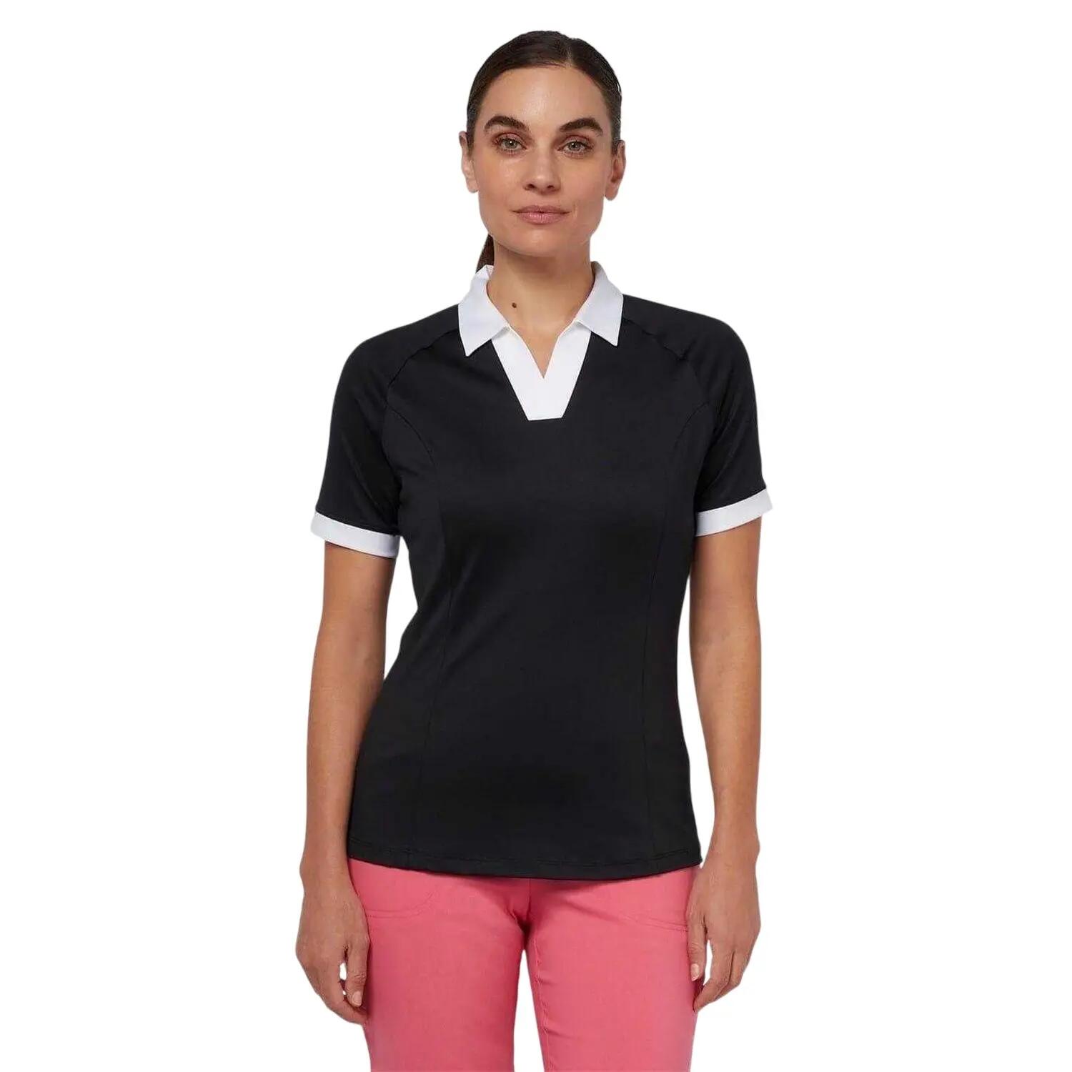 Polo Manches Raglan Femme (Noir) 2/4