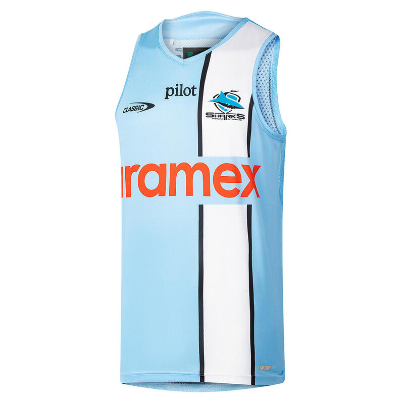 Maiou de Antrenament Sharks 2026 NRL Pro Singlet Albastru Deschis
