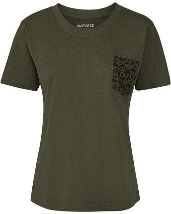 Damen T-Shirt Brusttasche Waldtiere