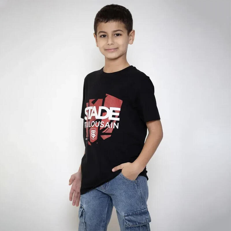 Tricou copil cu mânecă scurtă Supporter 01 Negru