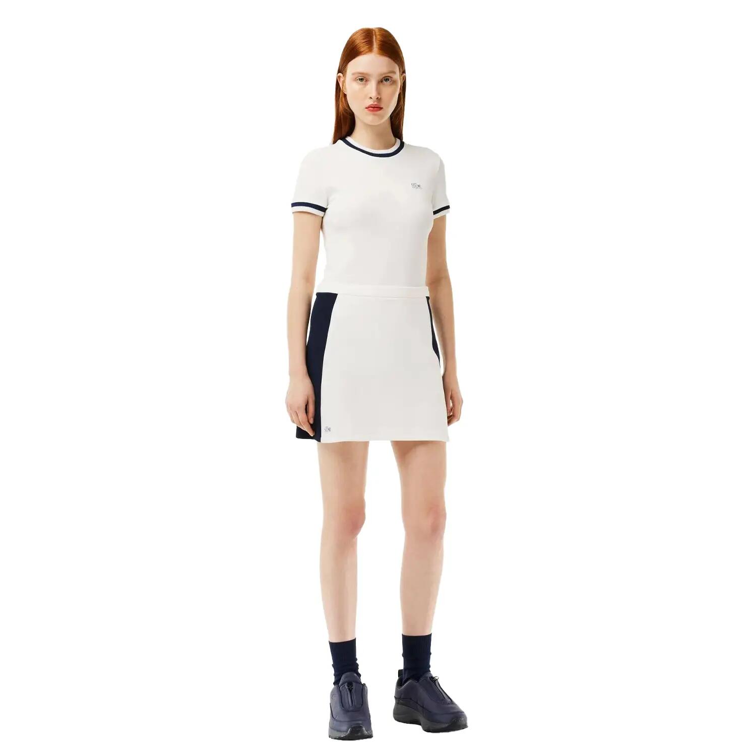 Womens/Ladies Colour Block Pique Mini Skirt (White/Navy) 4/5