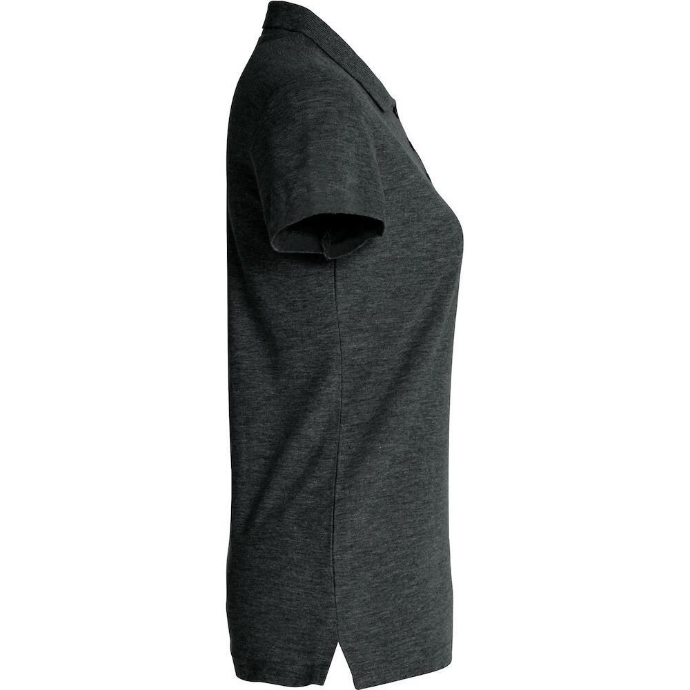 Womens/Ladies Plain Polo Shirt (Anthracite Melange) 4/4