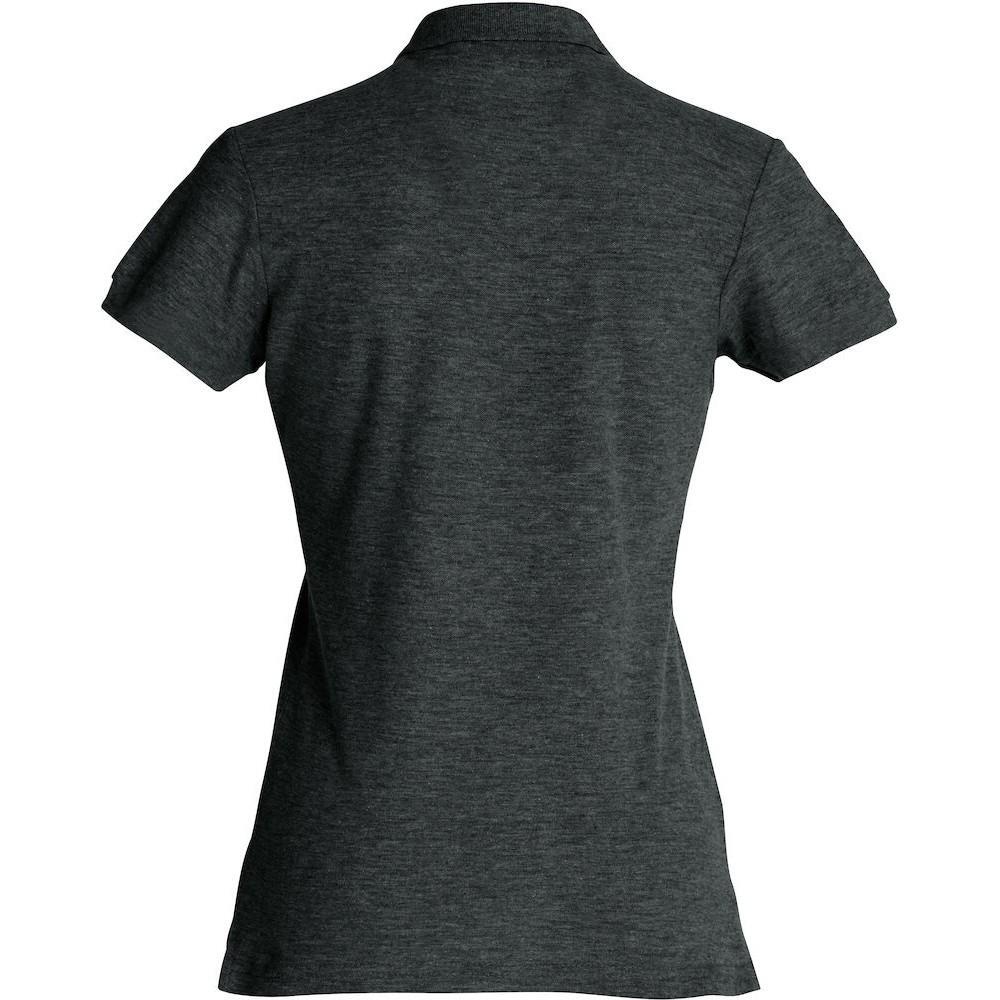 Womens/Ladies Plain Polo Shirt (Anthracite Melange) 2/4