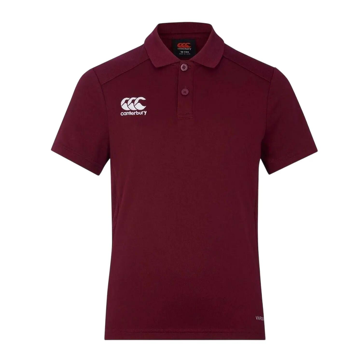 Polo Manches Courtes CLUB DRY Enfant (Bordeaux Foncé) 2/3