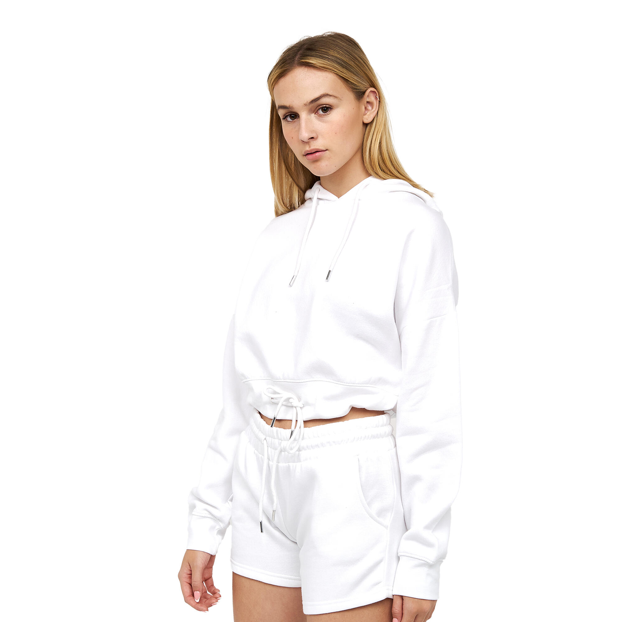 Sweat Court À Capuche DANICA Femme (Blanc) 4/4