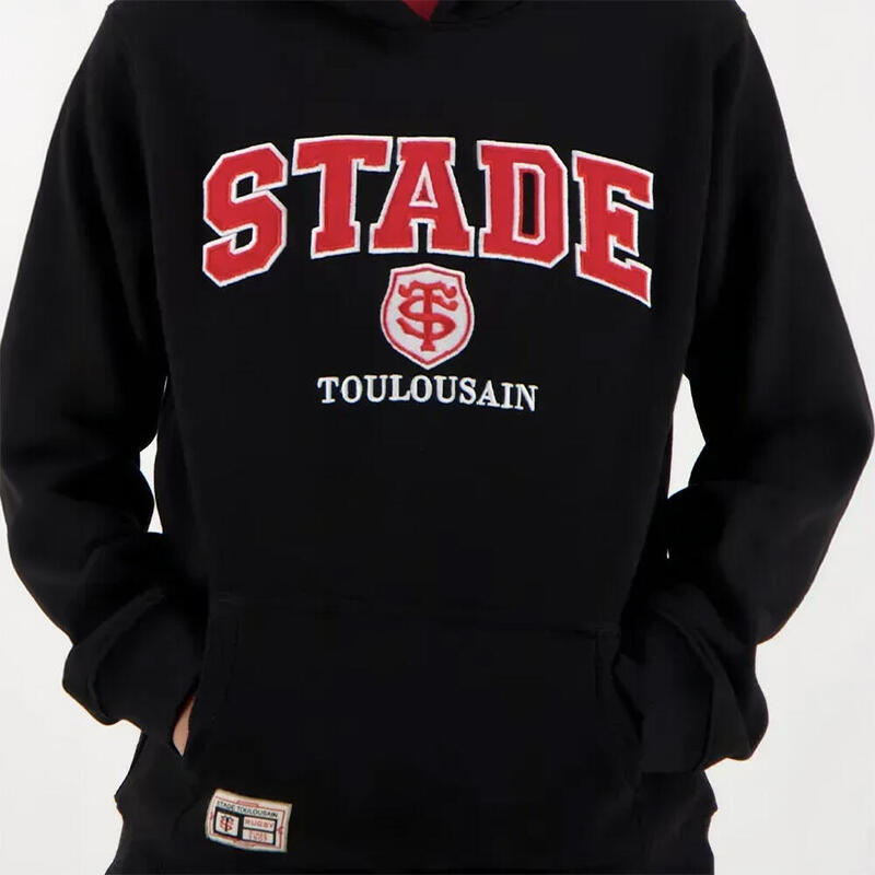 Hanorac cu glugă Copii Brodi Stade Toulousain Negru