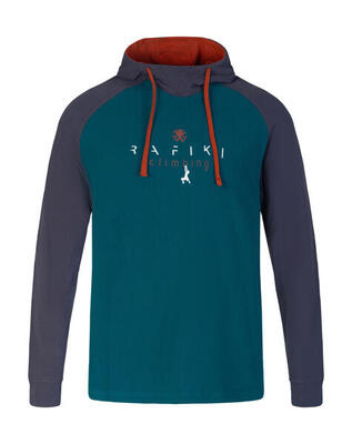 Felpa con cappuccio da uomo in cotone con cappuccio regolabile e logo Rafiki