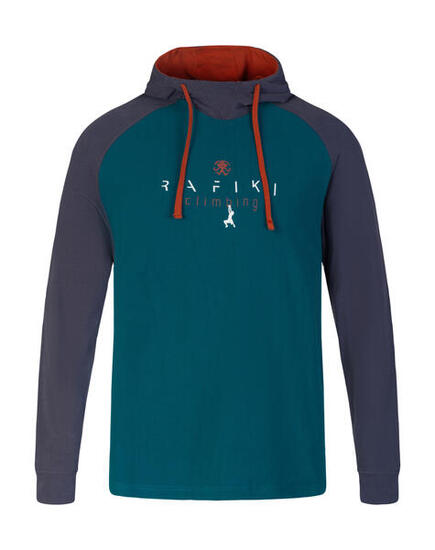 Felpa con cappuccio da uomo in cotone con cappuccio regolabile e logo Rafiki