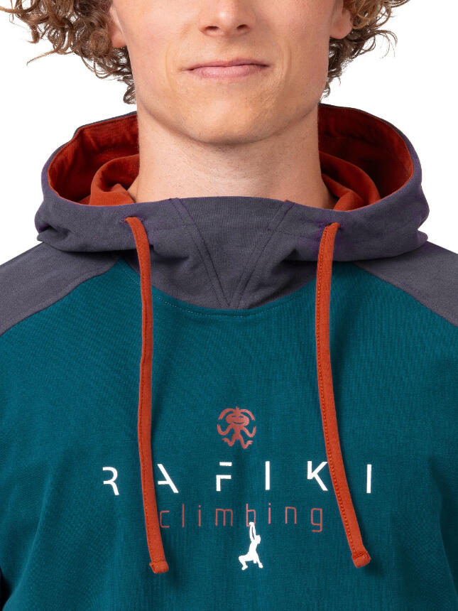 Felpa con cappuccio da uomo in cotone, con cappuccio regolabile e logo Rafiki 7/7