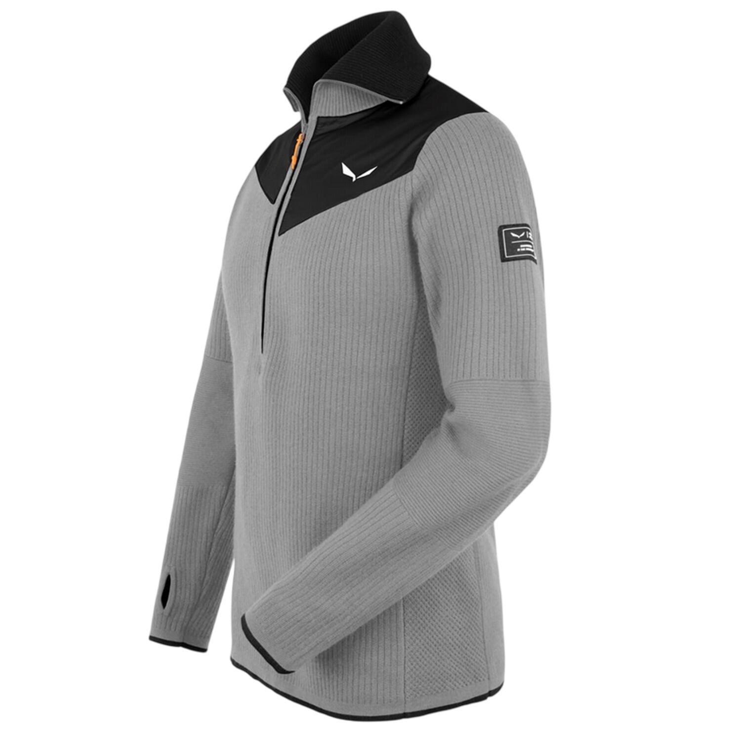 Mens Zip Neck Slim Fleece Top (Heather) 3/4
