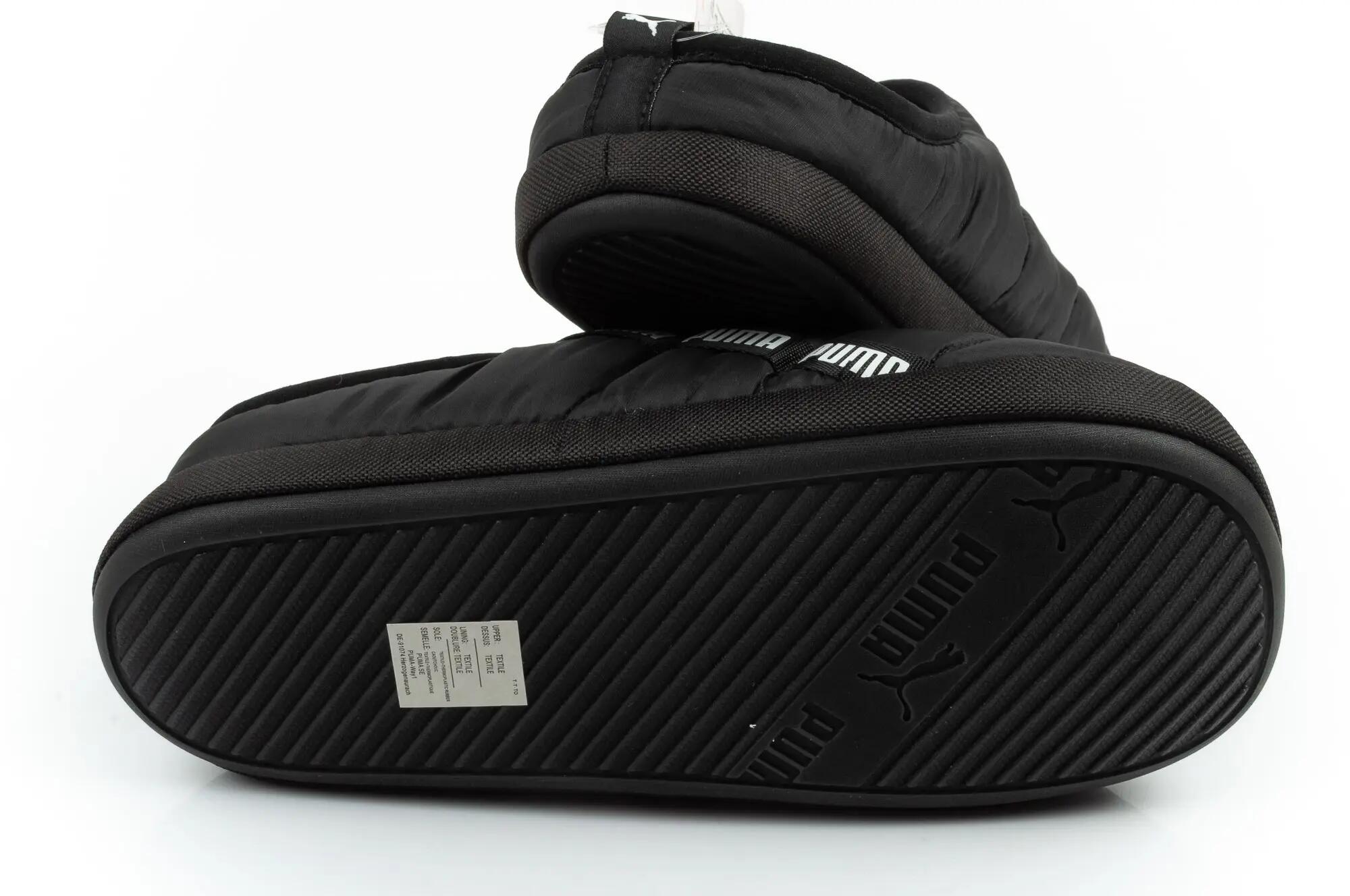 PUMA Unisex Scuff Slippers - Black-White 6/9