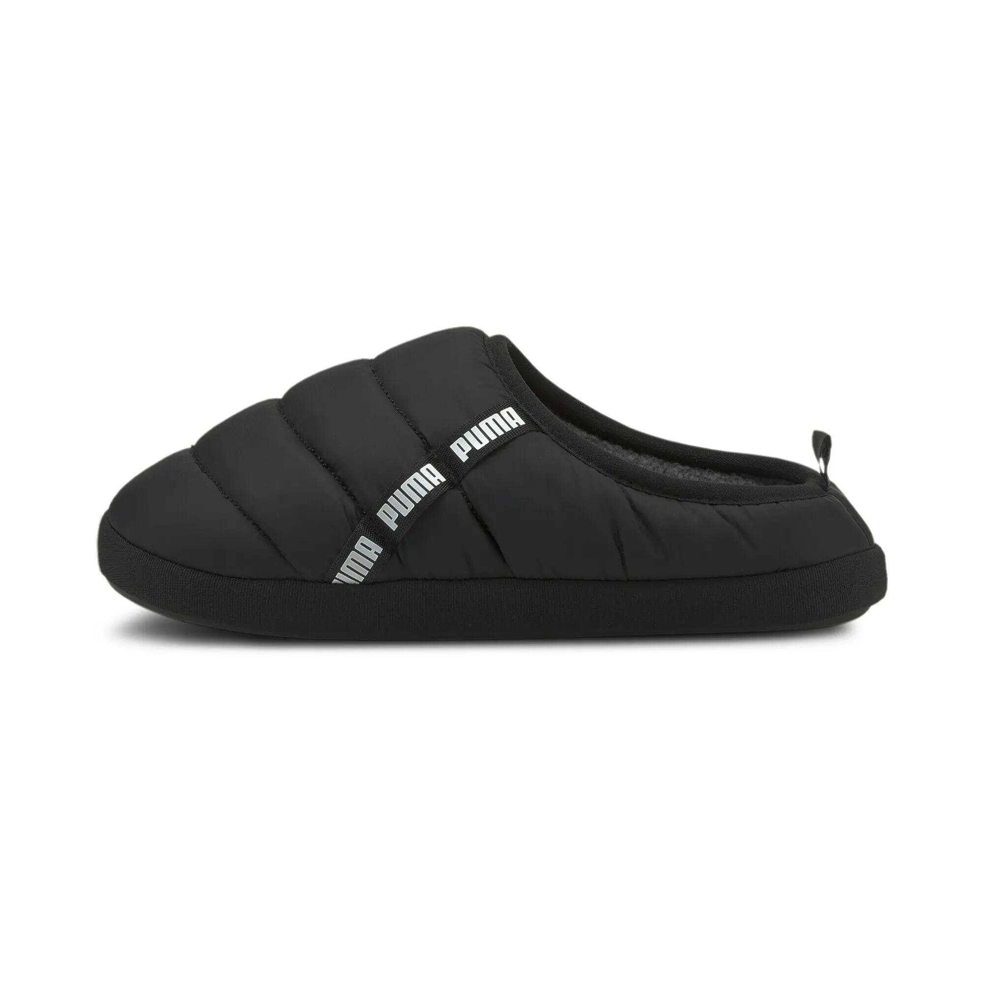 PUMA Unisex Scuff Slippers - Black-White 3/9