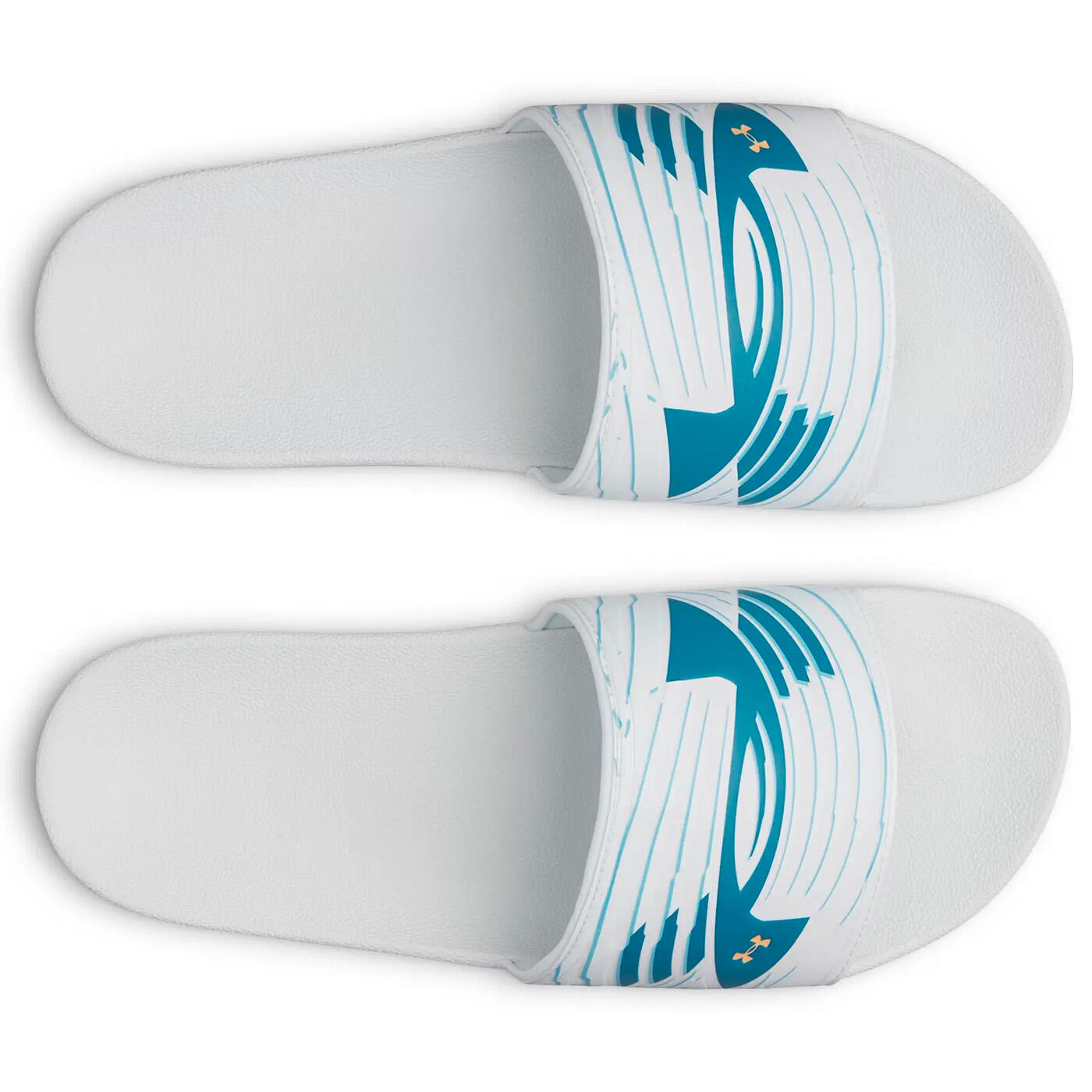 Chanclas Under Armour Blancas y Azules 2/5