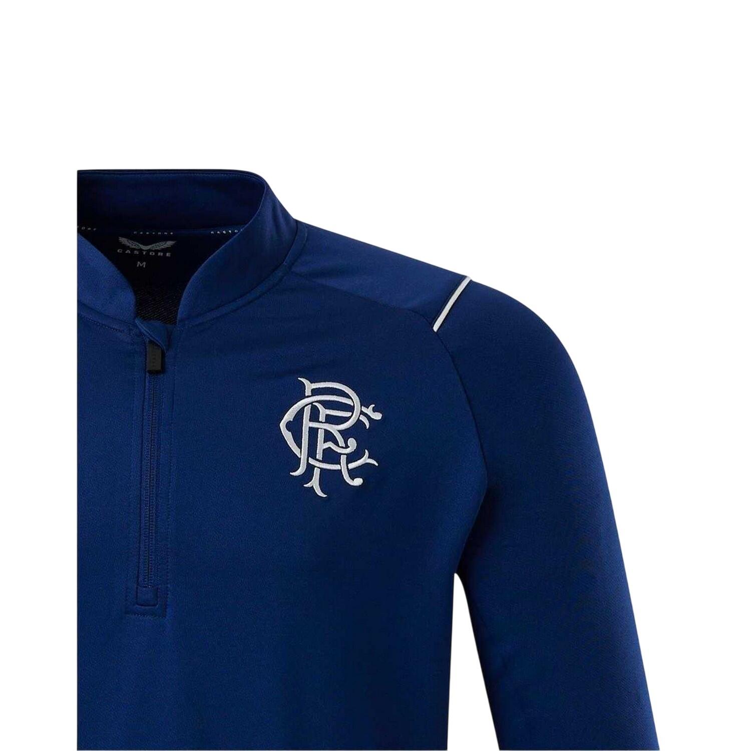 Mens Zip Neck Regular Sweatshirt (Blue) 4/4