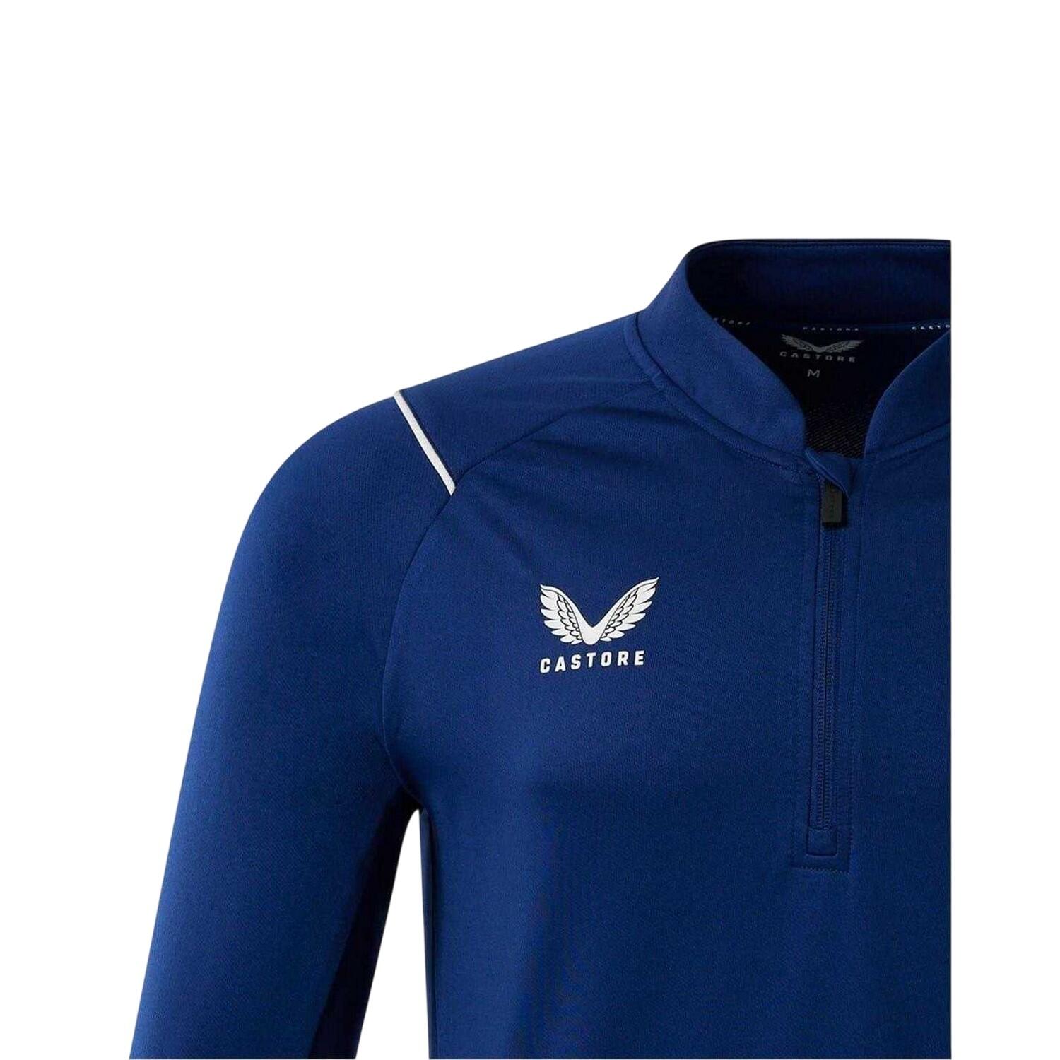 Mens Zip Neck Regular Sweatshirt (Blue) 3/4