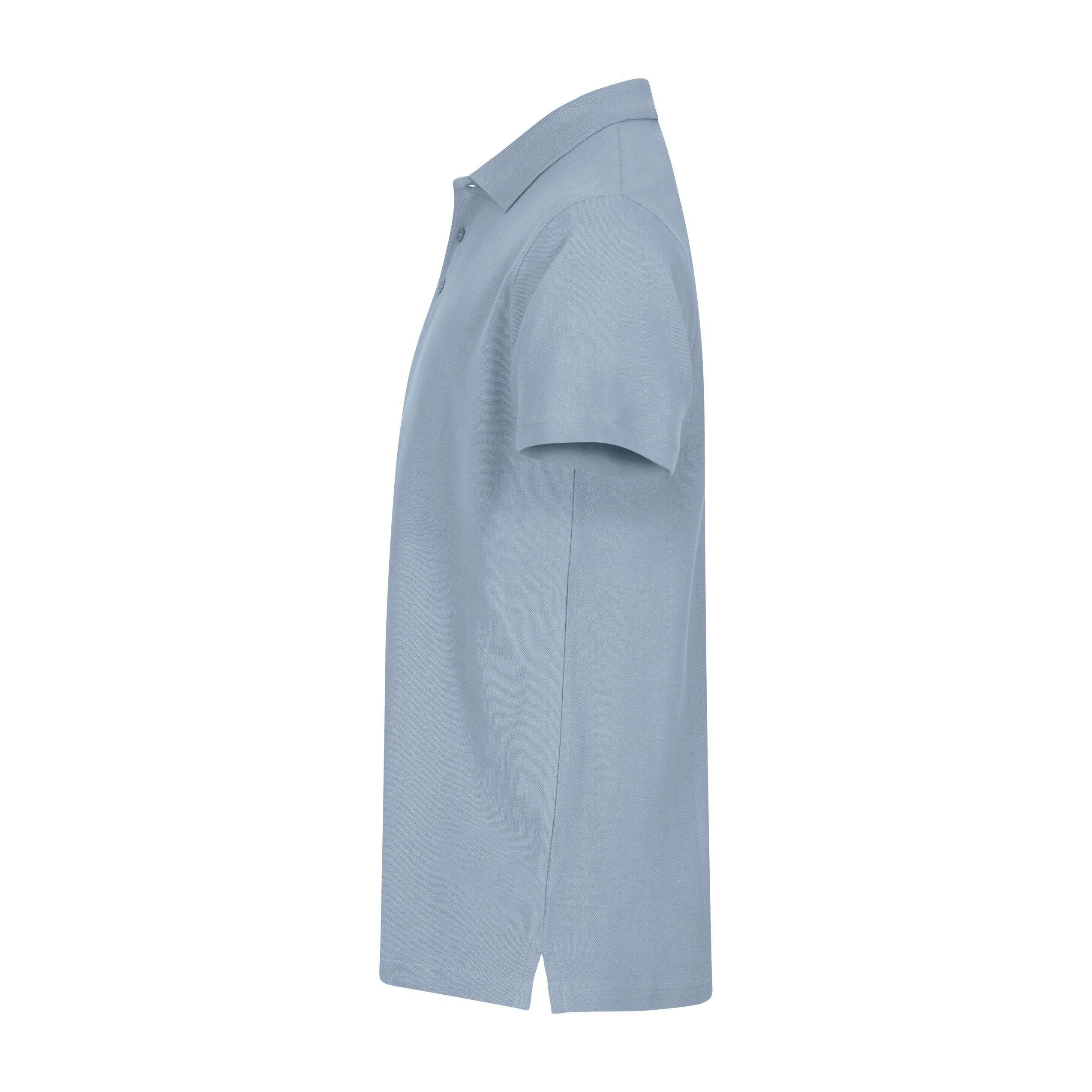 Mens Basic Melange Polo Shirt (Soft Blue) 3/5