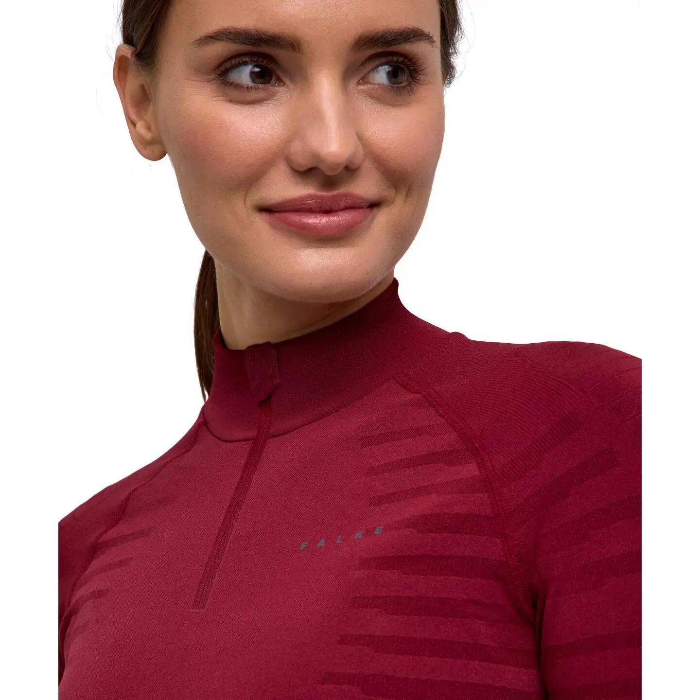 Damen Langarm-T-Shirt mit Reißverschlusskragen Falke Maximum Warm 3/5