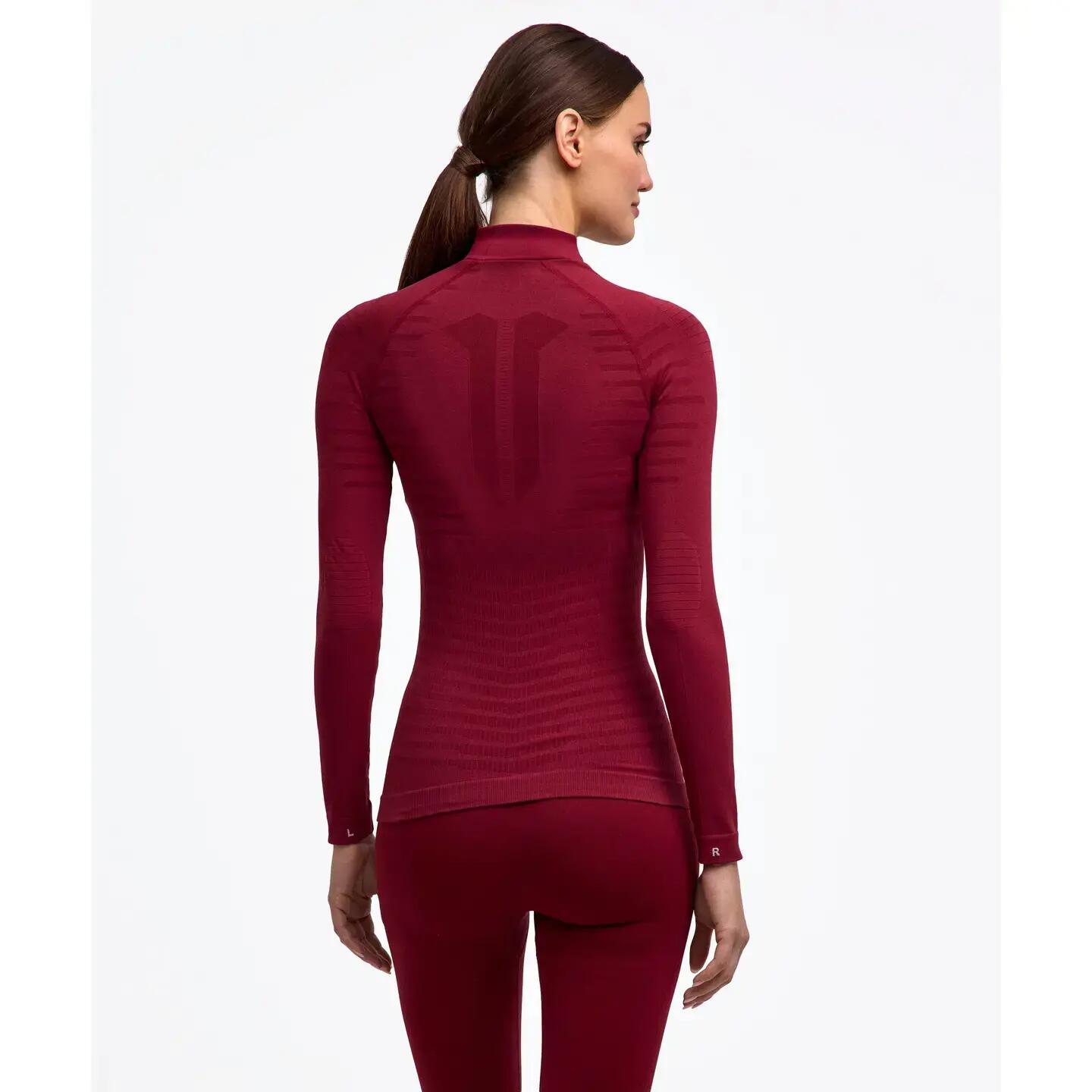 Damen Langarm-T-Shirt mit Reißverschlusskragen Falke Maximum Warm 2/5