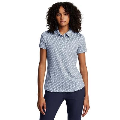 Playoff 3.0 bedrukt poloshirt met korte mouwen voor dames, regular fit (blauw)