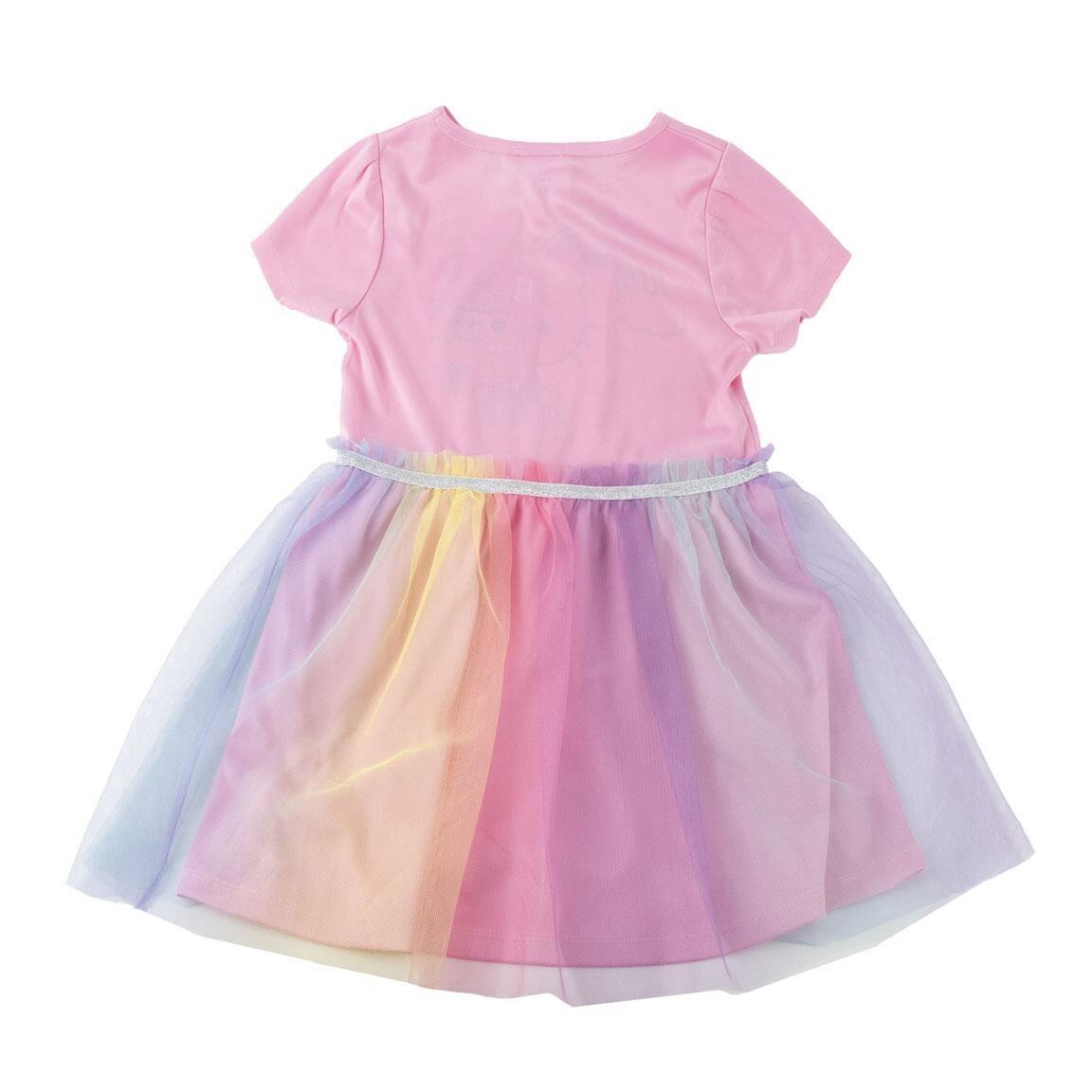 Vestido infantil Hello Kitty em malha de algodão com tule rosa claro 2/6