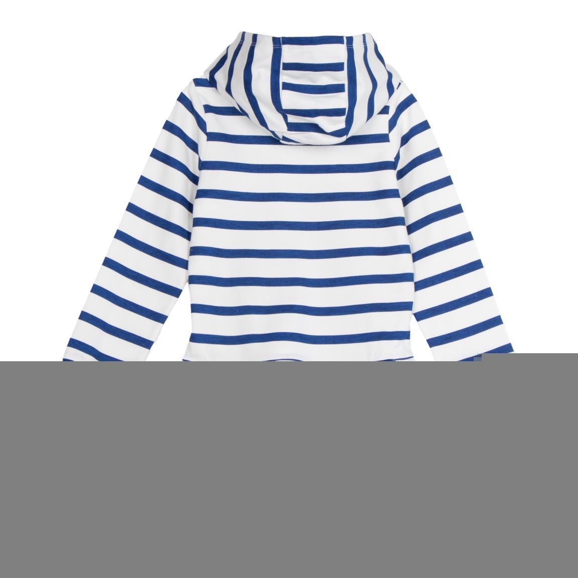 Vestido Infantil Hello Kitty French Terry de Algodón con Rayas Azul y Blanco 2/4