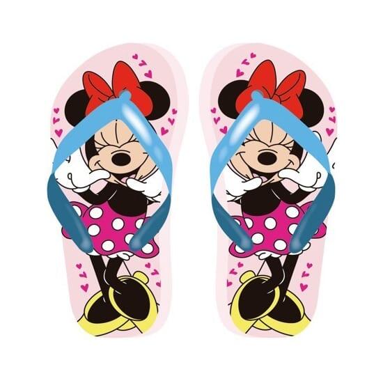 Chinelo infantil Minnie Mouse Me Time com tira rosa e azul 2/3