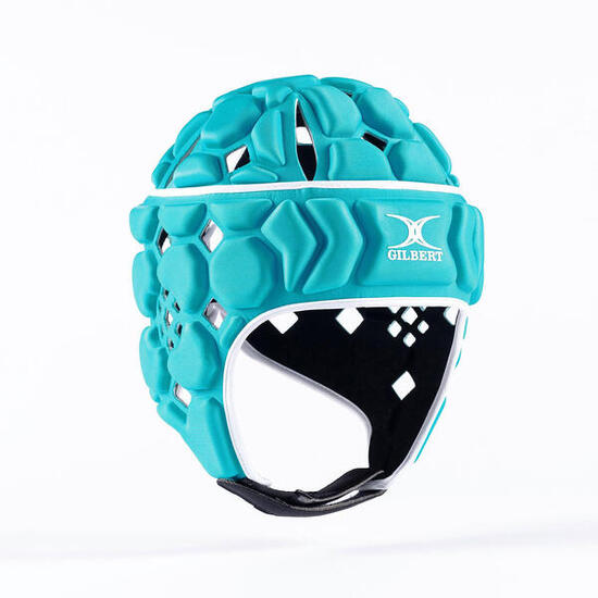 Casque de rugby Gilbert Octane Aqua bleu et blanc