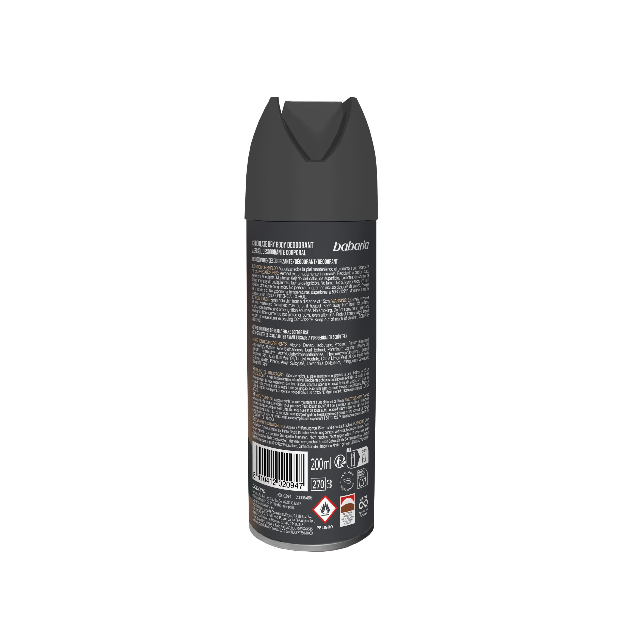 BABARIA Desodorante Body Spray Chocolate 200 ml 2/2