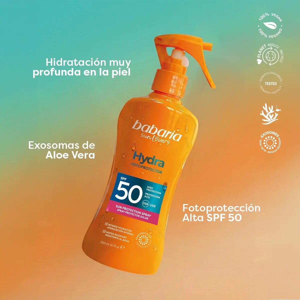 BABARIA Protector Solar hydra 50 Cuerpo en Spray Pack de 2 2/7