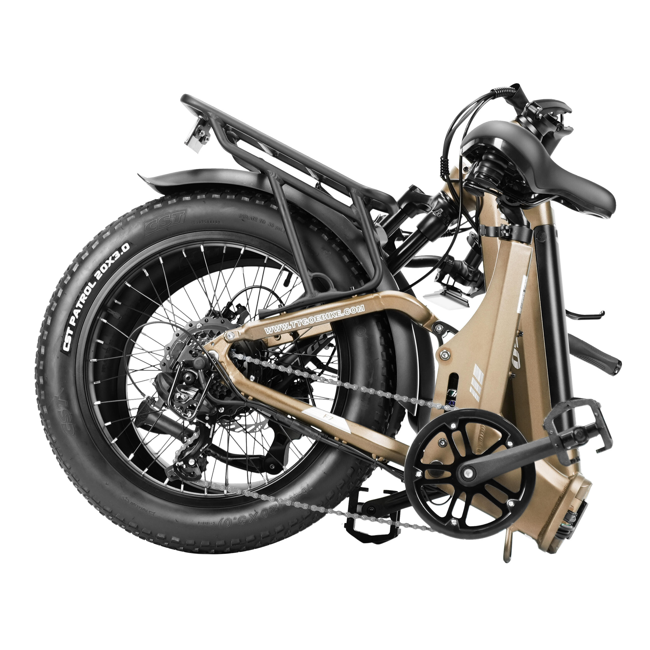 F7 Bicicleta elétrica 20" 48V 250W 70Nm 120km 7 velocidades 2/3