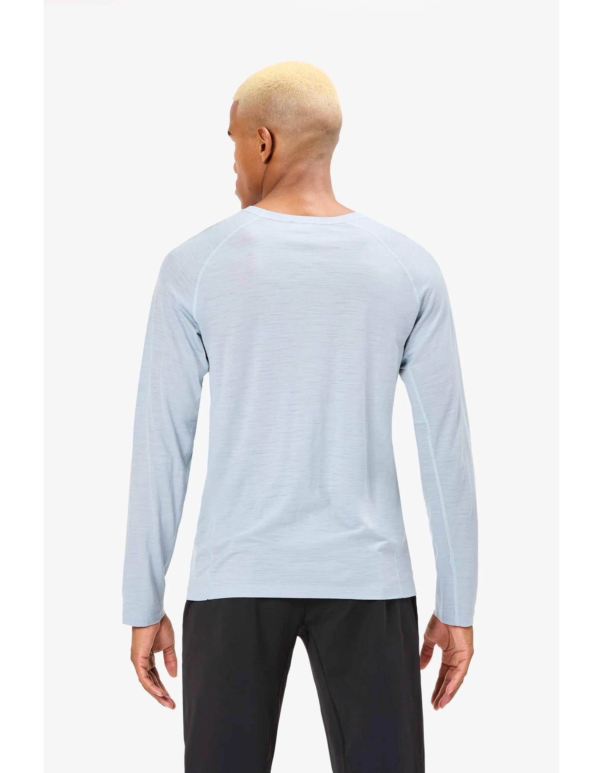 Vêtements T-shirt manches longues en laine mérinos de Trail Running Homme 4/4