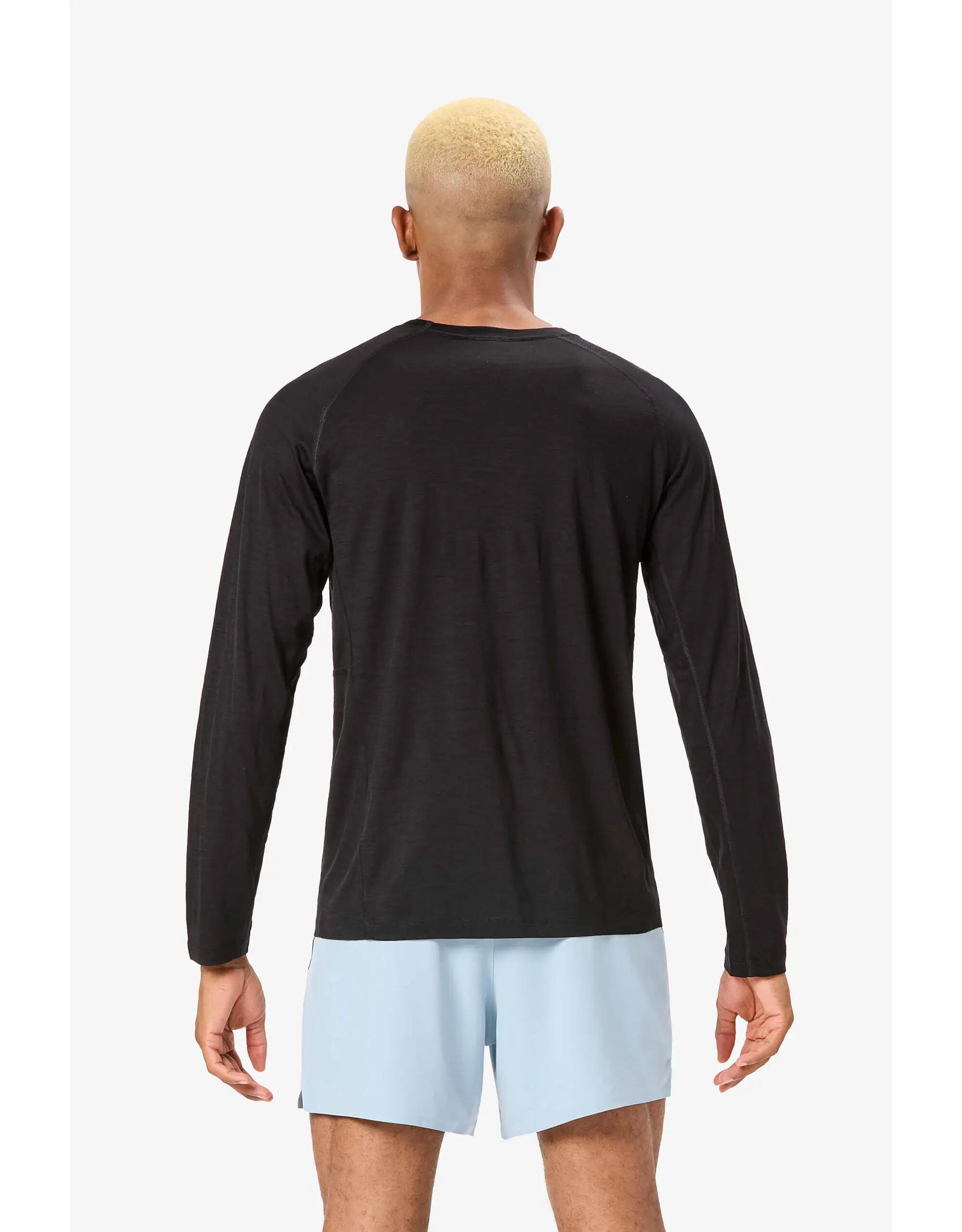 Vêtements T-shirt manches longues en laine mérinos de Trail Running Homme 4/4