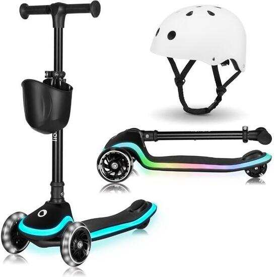 Mey RGB driewielige kinderstep, opvouwbaar en verstelbaar, met helm, 3+