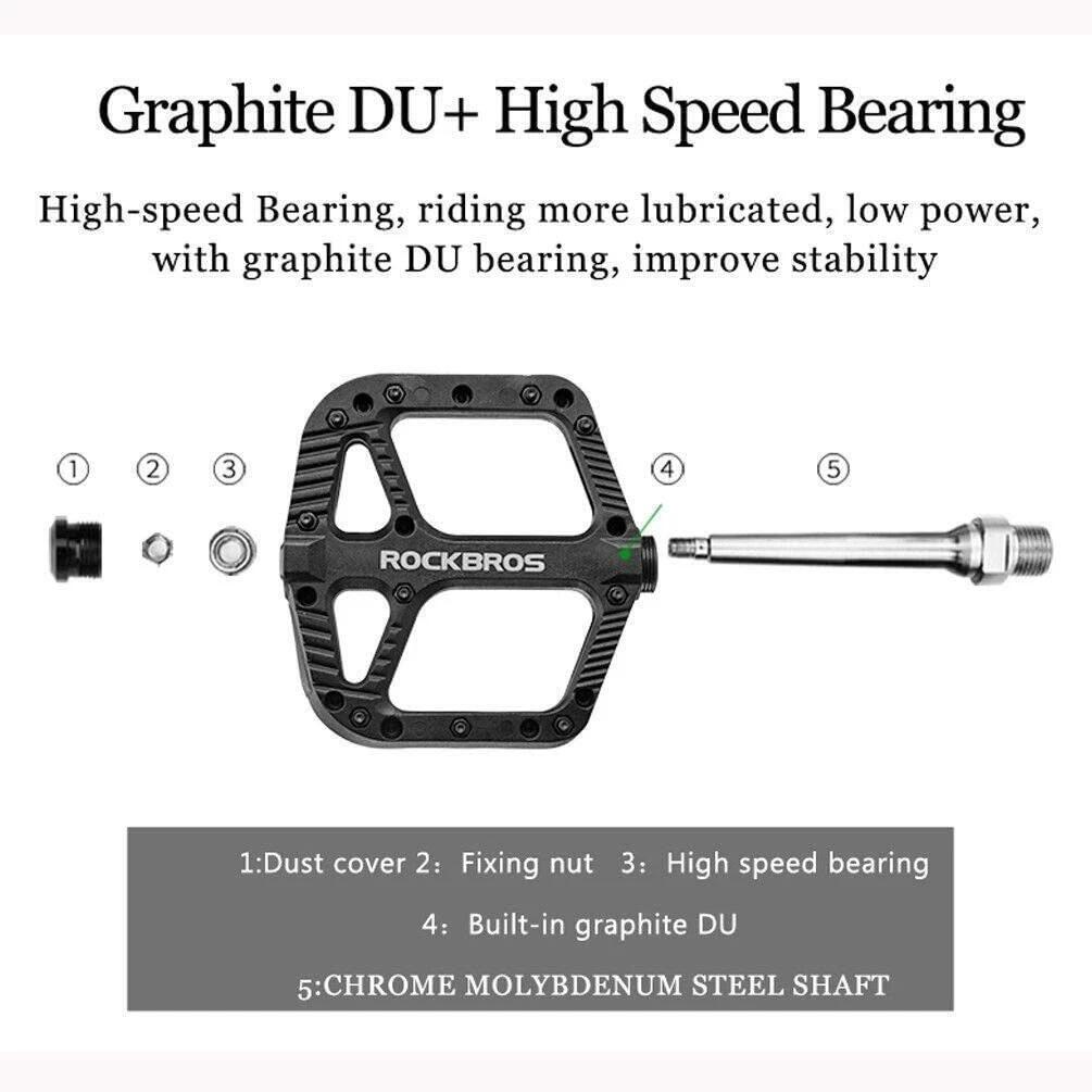 ROCKBROS Rutschfeste Fahrradpedale Nylon-Alu 6/6