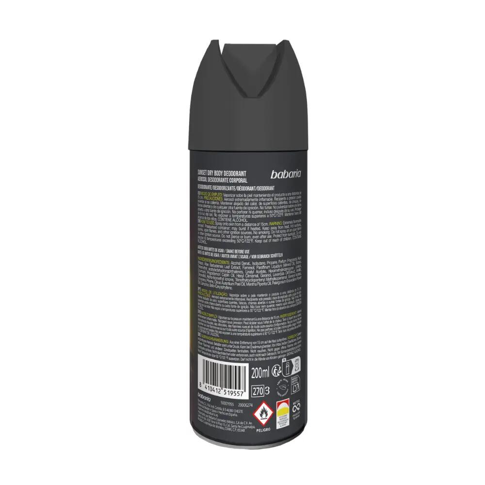 BABARIA Desodorante Hombre Spray Sunset Pack de 6UD 3/3