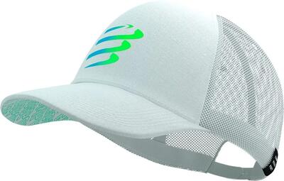 Compressport trucker-pet wit/blauw/groen