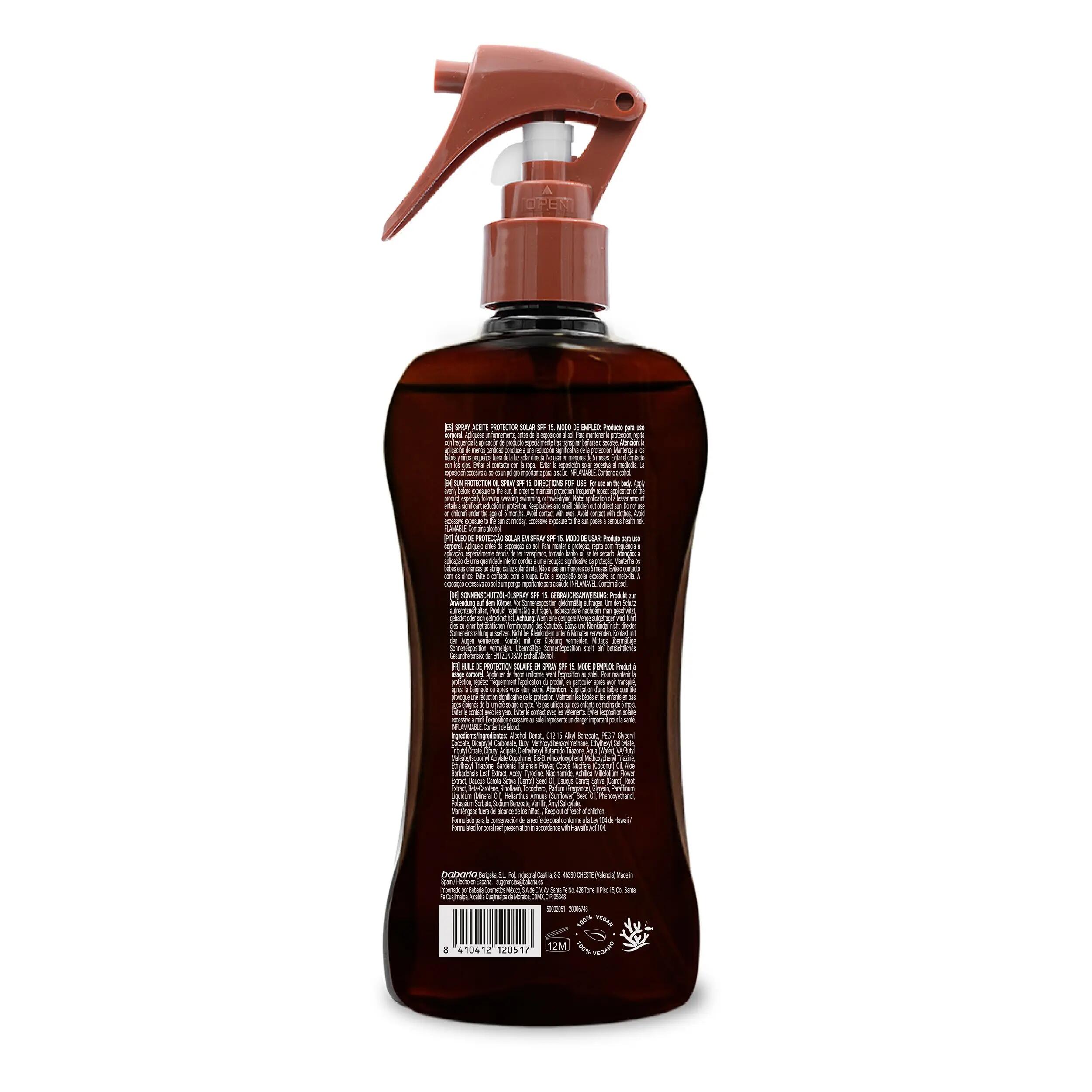 BABARIA Bronceador bronze Cuerpo con Protector Solar SPF15 Pack de 2 7/7