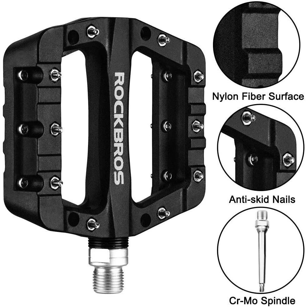 ROCKBROS Rutschfeste Fahrradpedale Nylon-Alu 3/6